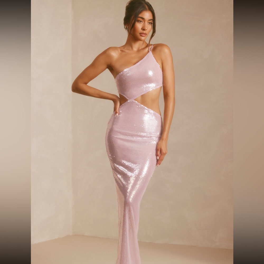Oh Polly Elegant Lavender Sequin Dress
